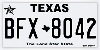 TX license plate BFX8042
