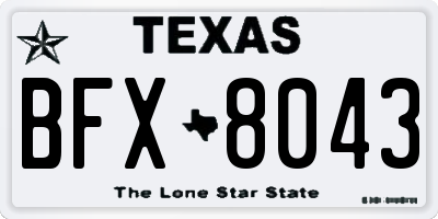TX license plate BFX8043