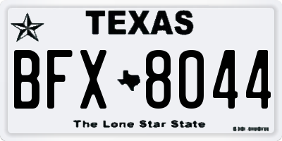 TX license plate BFX8044