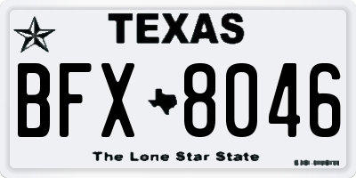 TX license plate BFX8046