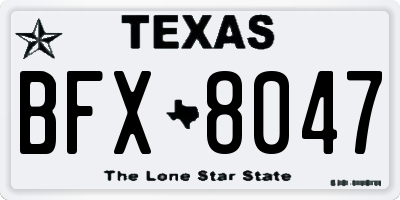 TX license plate BFX8047
