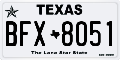 TX license plate BFX8051