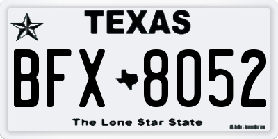 TX license plate BFX8052