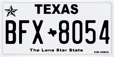 TX license plate BFX8054