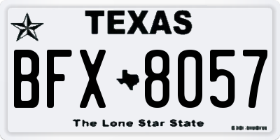 TX license plate BFX8057