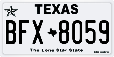TX license plate BFX8059
