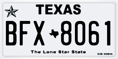 TX license plate BFX8061