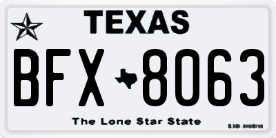 TX license plate BFX8063
