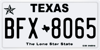 TX license plate BFX8065