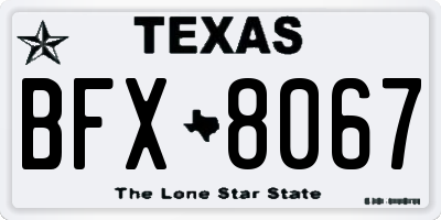 TX license plate BFX8067