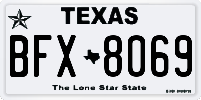 TX license plate BFX8069