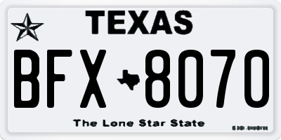 TX license plate BFX8070