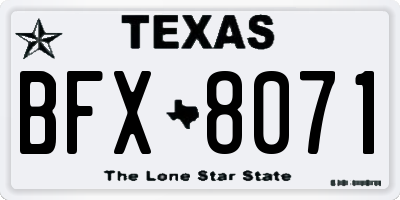 TX license plate BFX8071
