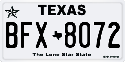 TX license plate BFX8072