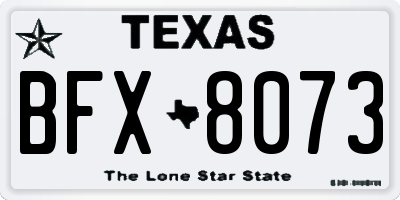 TX license plate BFX8073