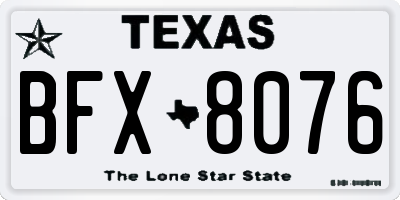 TX license plate BFX8076