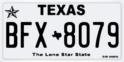 TX license plate BFX8079