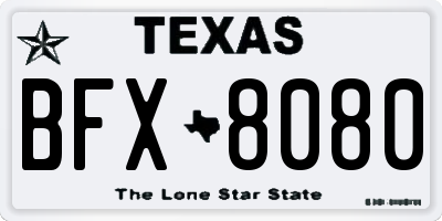 TX license plate BFX8080