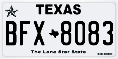 TX license plate BFX8083