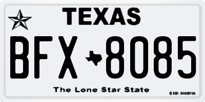 TX license plate BFX8085