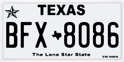 TX license plate BFX8086