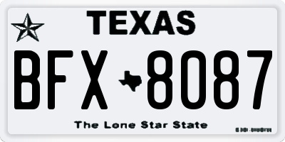 TX license plate BFX8087