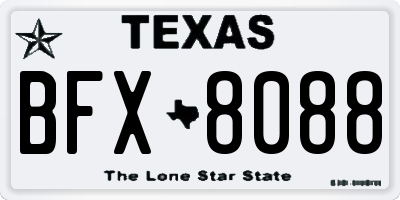 TX license plate BFX8088