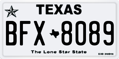 TX license plate BFX8089