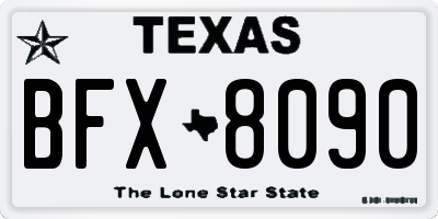 TX license plate BFX8090