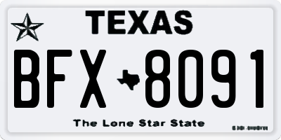 TX license plate BFX8091