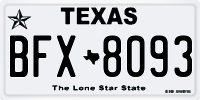 TX license plate BFX8093