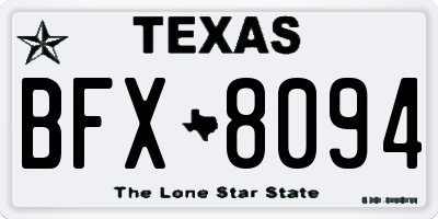 TX license plate BFX8094