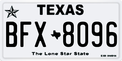 TX license plate BFX8096