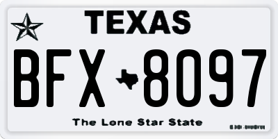 TX license plate BFX8097