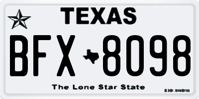 TX license plate BFX8098