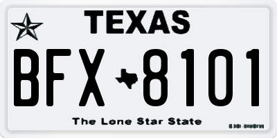 TX license plate BFX8101