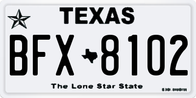TX license plate BFX8102