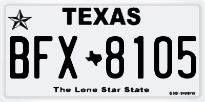 TX license plate BFX8105