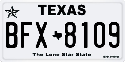 TX license plate BFX8109