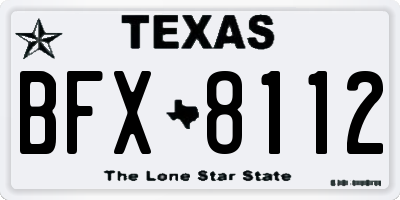TX license plate BFX8112