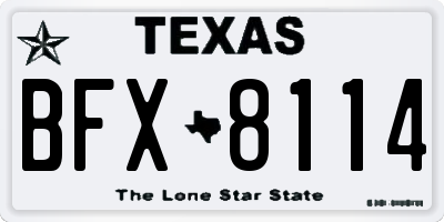 TX license plate BFX8114