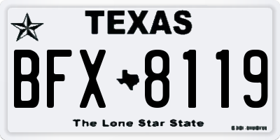 TX license plate BFX8119