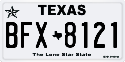 TX license plate BFX8121