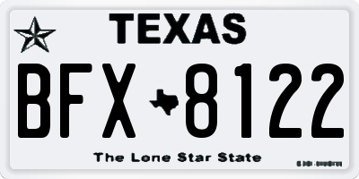 TX license plate BFX8122
