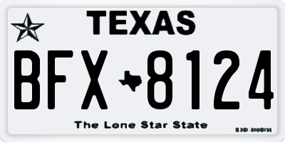 TX license plate BFX8124
