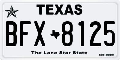 TX license plate BFX8125