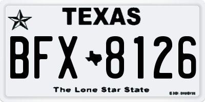 TX license plate BFX8126