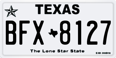 TX license plate BFX8127