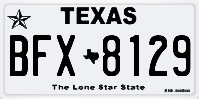 TX license plate BFX8129