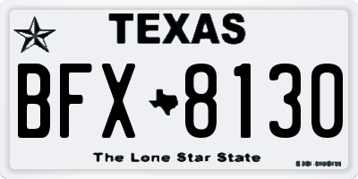 TX license plate BFX8130